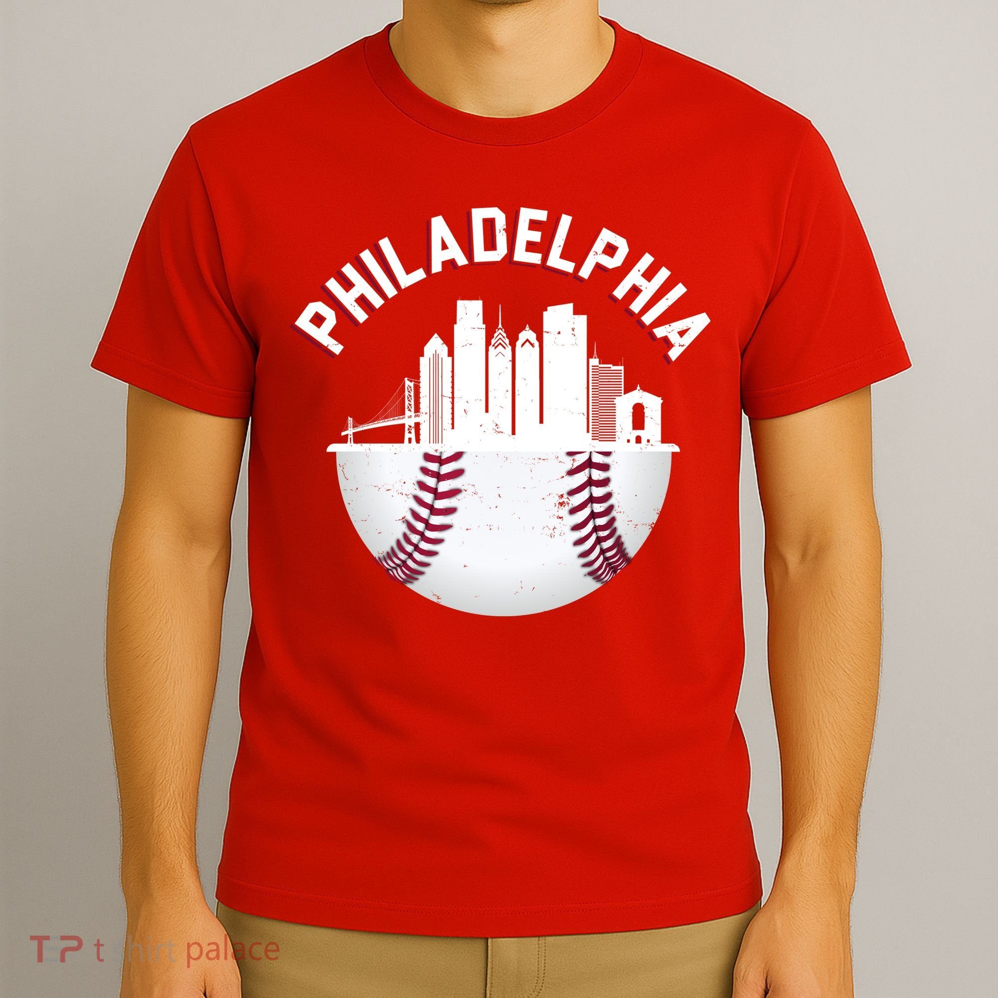 Vintage Philadelphia Baseball Retro Skyline T-Shirt
