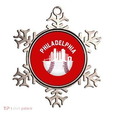 Vintage Philadelphia Baseball Retro Skyline Ornament