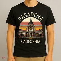 Vintage Pasadena Ca Retro Sunset City Hall Souvenir T-Shirt thumb 3