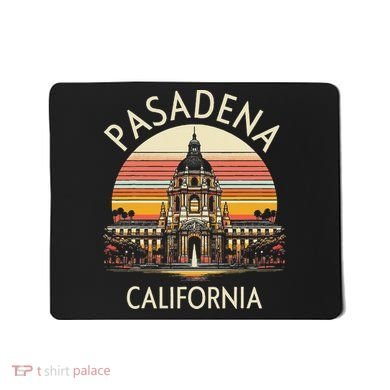 Vintage Pasadena Ca Retro Sunset City Hall Souvenir Mousepad