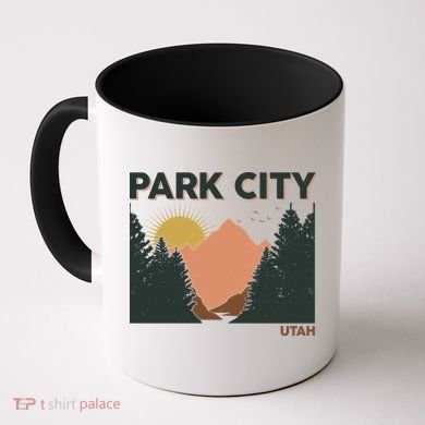 Vintage Park City Utah Mountain Forest Coffee Mug