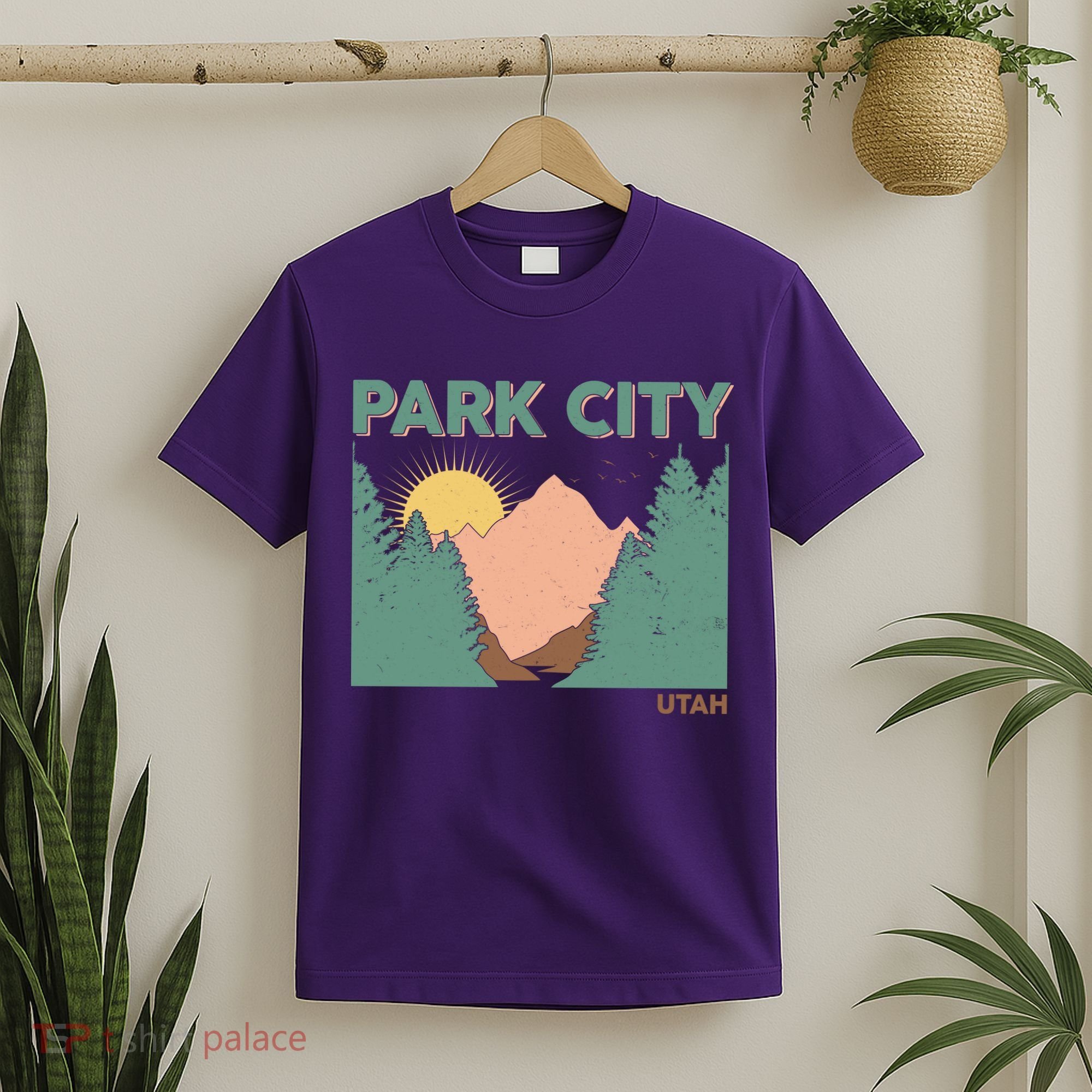 Vintage Park City Utah Mountain Forest T-Shirt