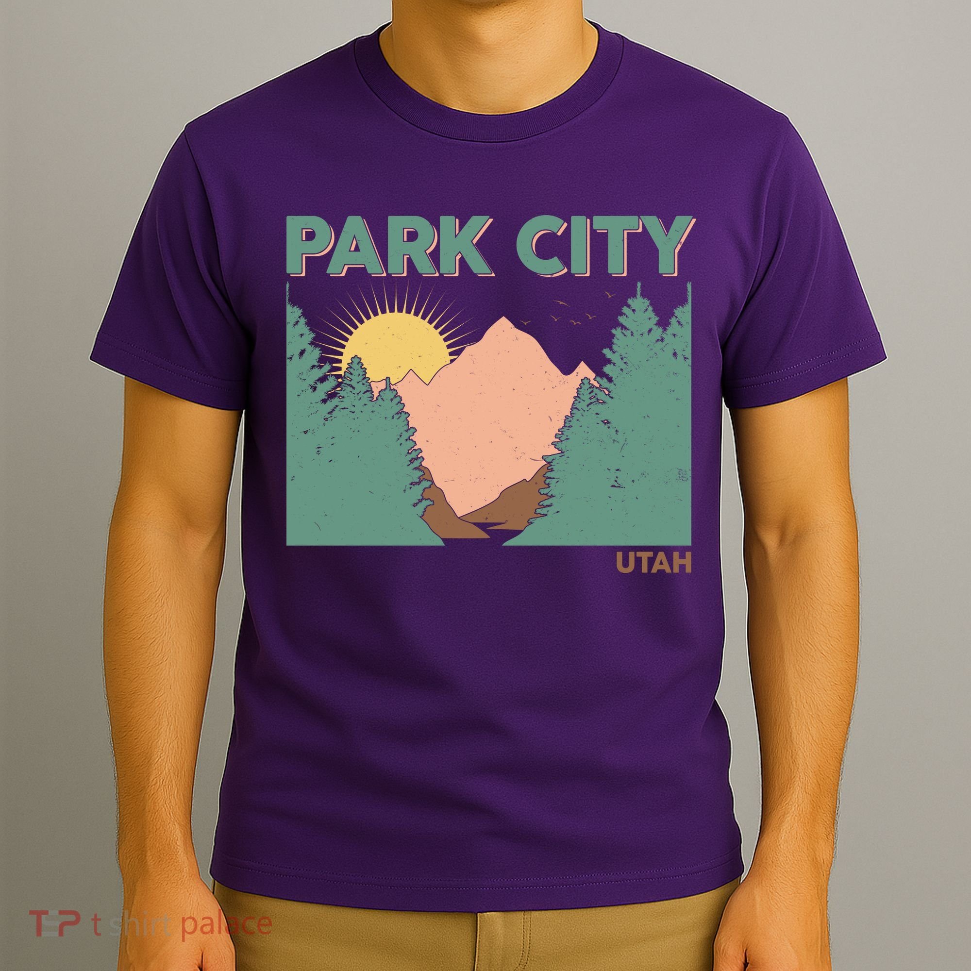 Vintage Park City Utah Mountain Forest T-Shirt