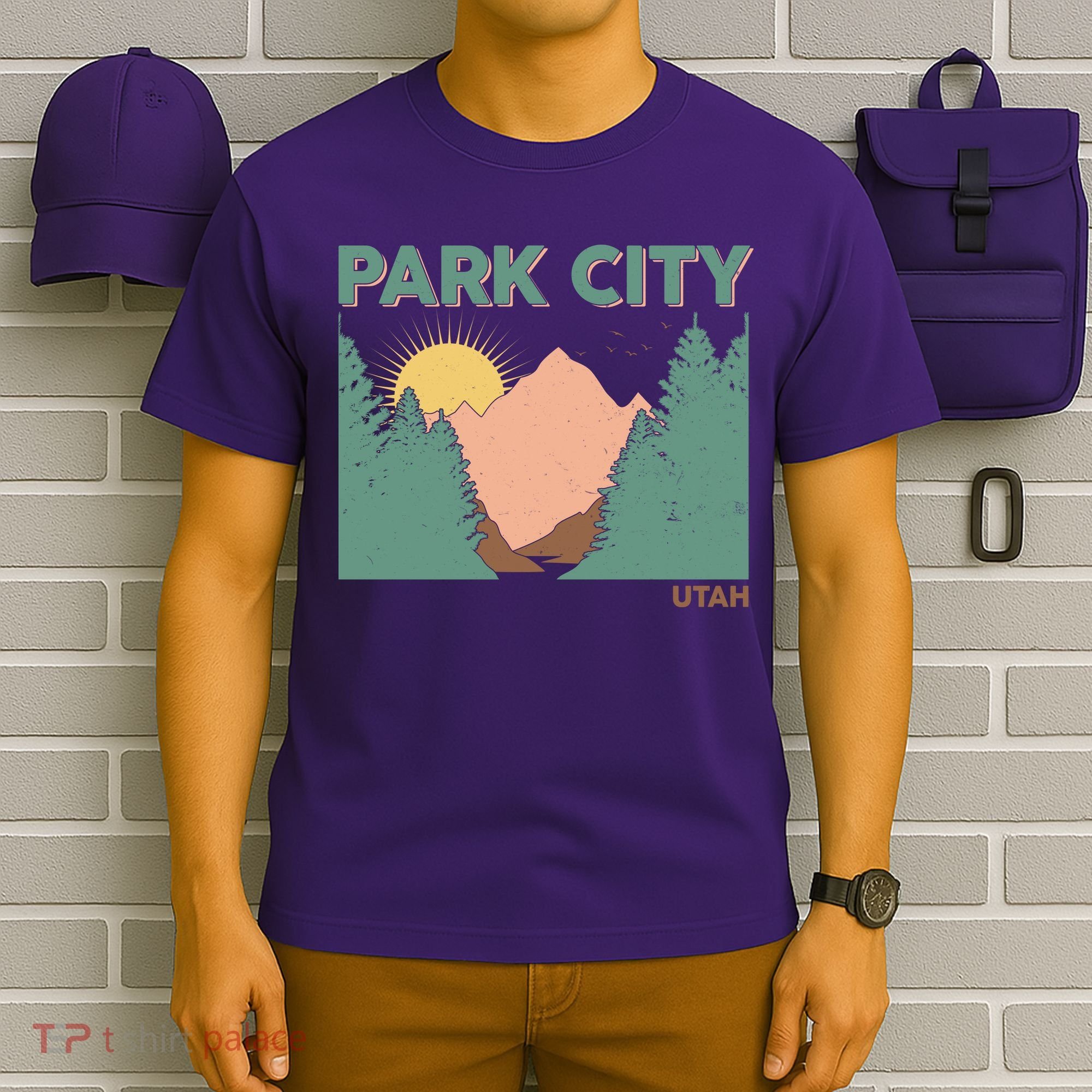 Vintage Park City Utah Mountain Forest T-Shirt