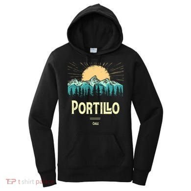 Vintage Portillo Chile Souvenir Hiking Sunset Gift Women's Hoodie