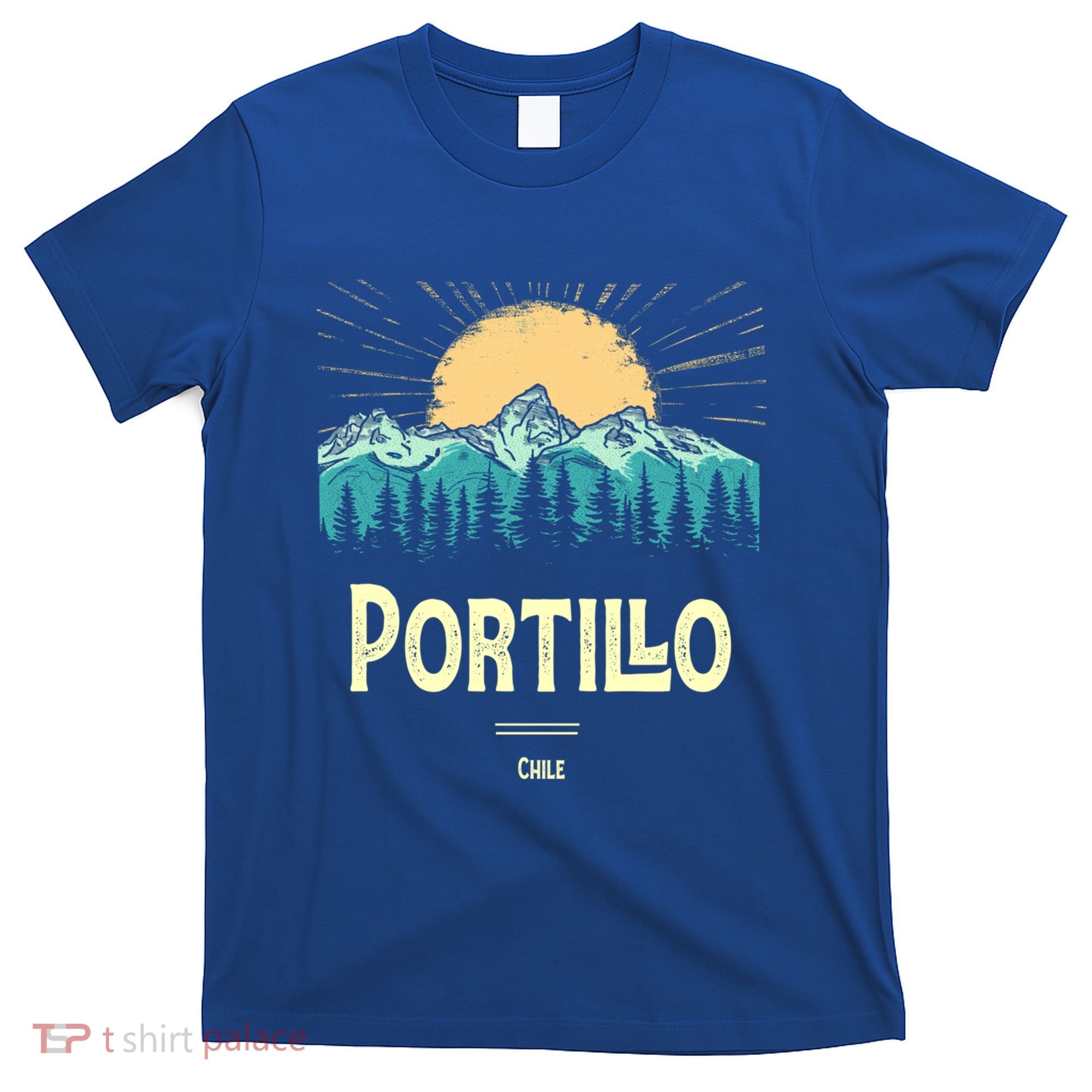 Vintage Portillo Chile Souvenir Hiking Sunset Gift T-Shirt
