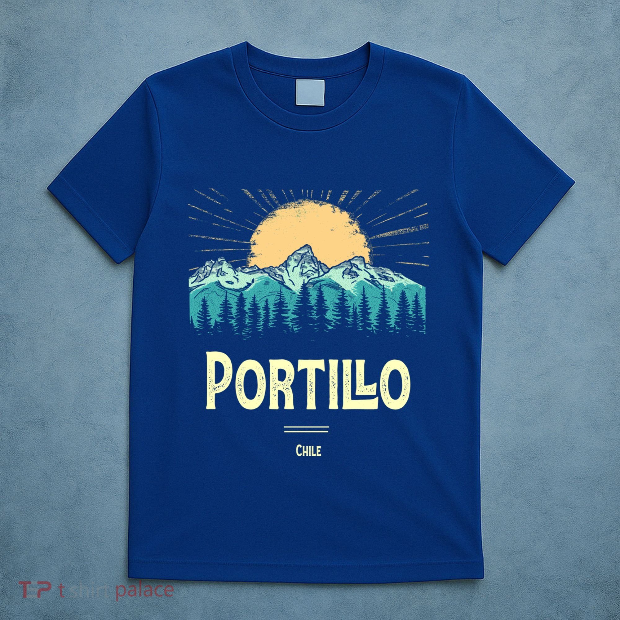Vintage Portillo Chile Souvenir Hiking Sunset Gift T-Shirt