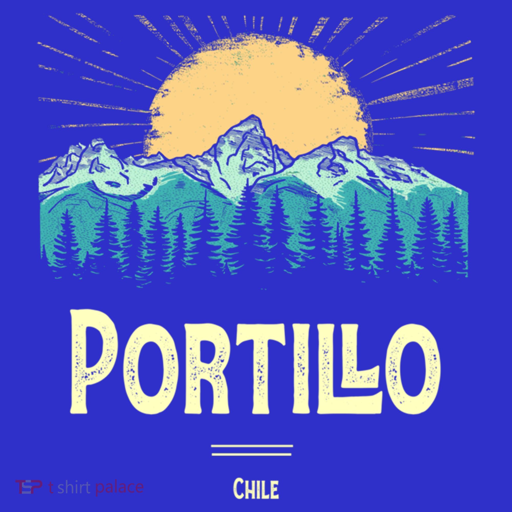 Vintage Portillo Chile Souvenir Hiking Sunset Gift T-Shirt