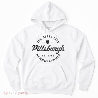Vintage Pittsburgh Circle Logo Retro Throwback Souvenir Hoodie