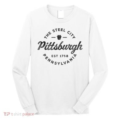 Vintage Pittsburgh Circle Logo Retro Throwback Souvenir Long Sleeve Shirt