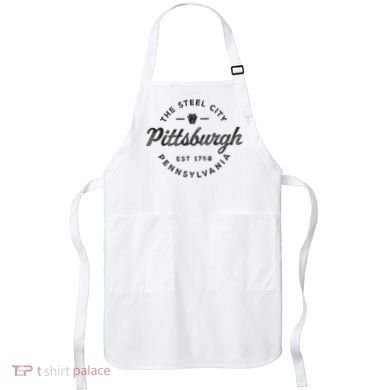 Vintage Pittsburgh Circle Logo Retro Throwback Souvenir Apron