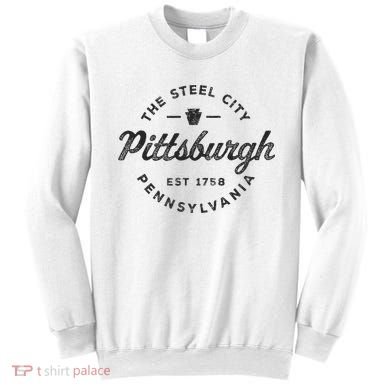 Vintage Pittsburgh Circle Logo Retro Throwback Souvenir Sweatshirt