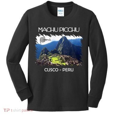 Vintage Peru Cusco Machu Picchu Llama Jersey Souvenir Kids Long Sleeve Shirt