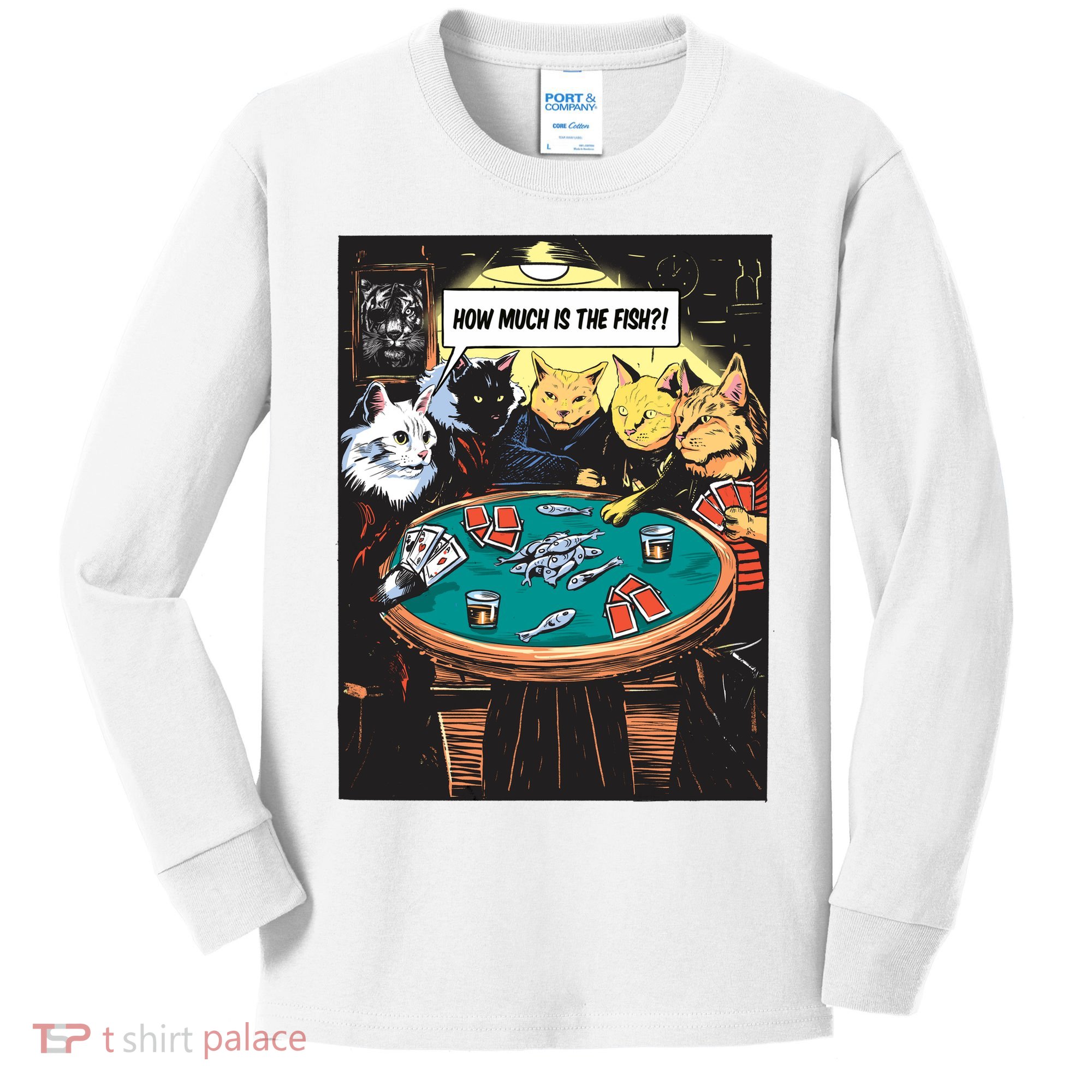 Vintage Poker Cats Kids Long Sleeve Shirt