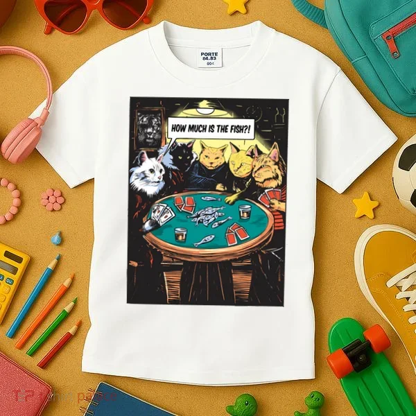 Vintage Poker Cats Kids T-Shirt