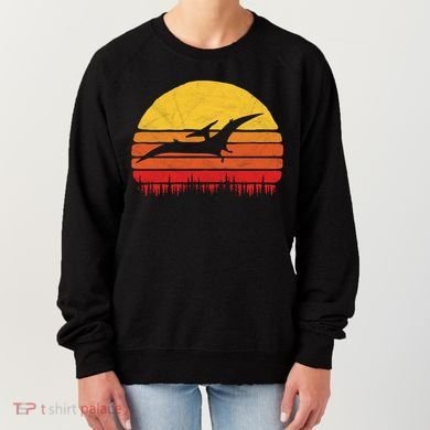 Vintage Pterodactyl Dinosaur Giftgift Retro Sun Women's Sweatshirt
