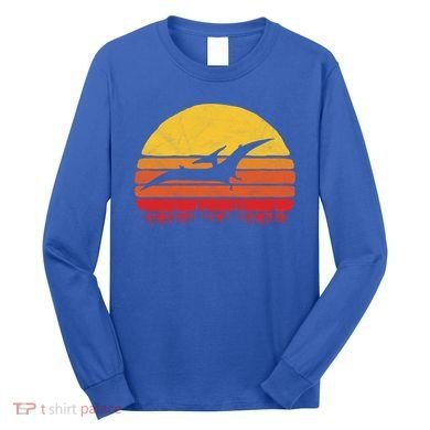 Vintage Pterodactyl Dinosaur Giftgift Retro Sun Long Sleeve Shirt