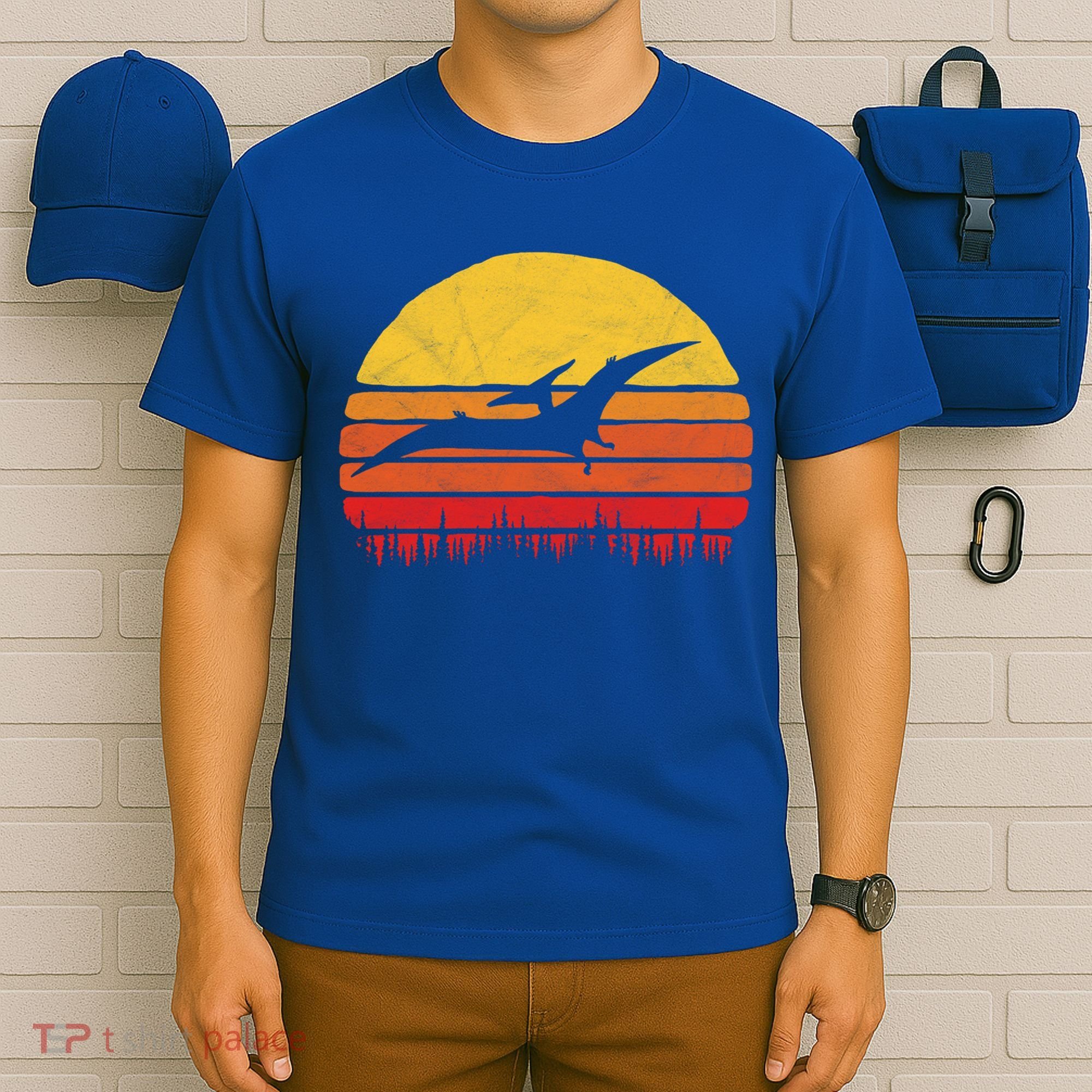 Vintage Pterodactyl Dinosaur Giftgift Retro Sun T-Shirt