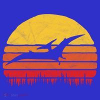 Vintage Pterodactyl Dinosaur Giftgift Retro Sun T-Shirt thumb 7