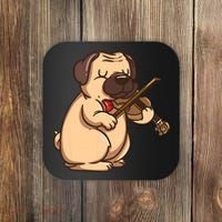 Violinist Pug Dog Violin Viola Player Music Lover Gift Girl Coaster thumb 0