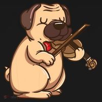 Violinist Pug Dog Violin Viola Player Music Lover Gift Girl Ornament thumb 1