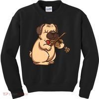 Violinist Pug Dog Violin Viola Player Music Lover Gift Girl Kids Sweatshirt thumb 0