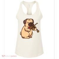 Violinist Pug Dog Violin Viola Player Music Lover Gift Girl Women's Tank Top thumb 0