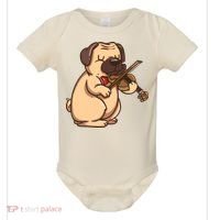Violinist Pug Dog Violin Viola Player Music Lover Gift Girl Baby Bodysuit thumb 0