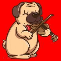 Violinist Pug Dog Violin Viola Player Music Lover Gift Girl Santa Hat thumb 1