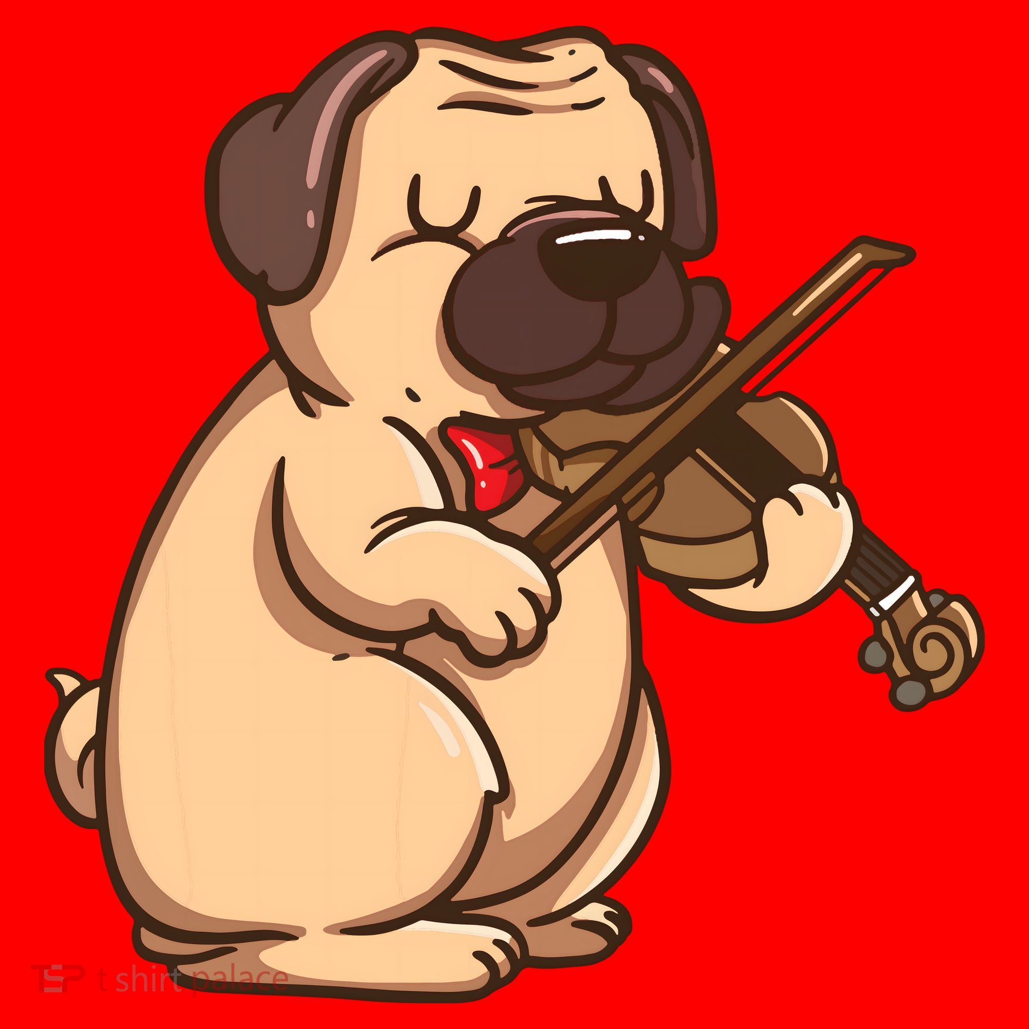 Violinist Pug Dog Violin Viola Player Music Lover Gift Girl Santa Hat