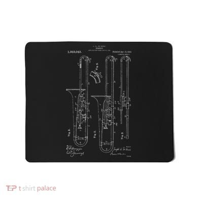 Vintage Patent Drawing 1913 Trombone Player Gift Mousepad