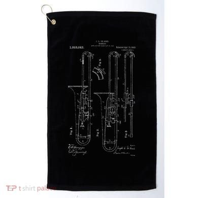 Vintage Patent Drawing 1913 Trombone Player Gift Golf Towel