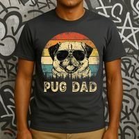 Vintage Pug Dad Dog Lovers FatherS Day T-Shirt thumb 3
