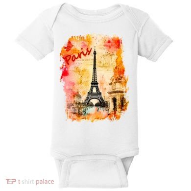 Vintage Paris Eiffel Tower Baby Bodysuit