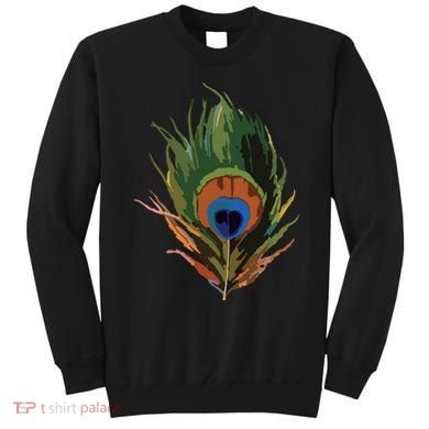 Vintage Peacock Feather Print Sweatshirt