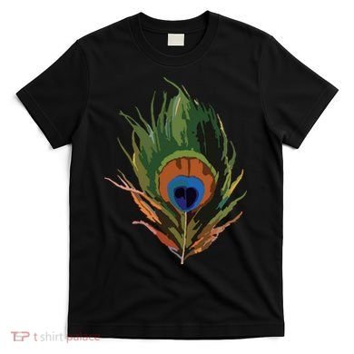 Vintage Peacock Feather Print T-Shirt