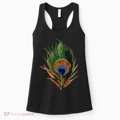 Vintage Peacock Feather Print Women's Tank Top