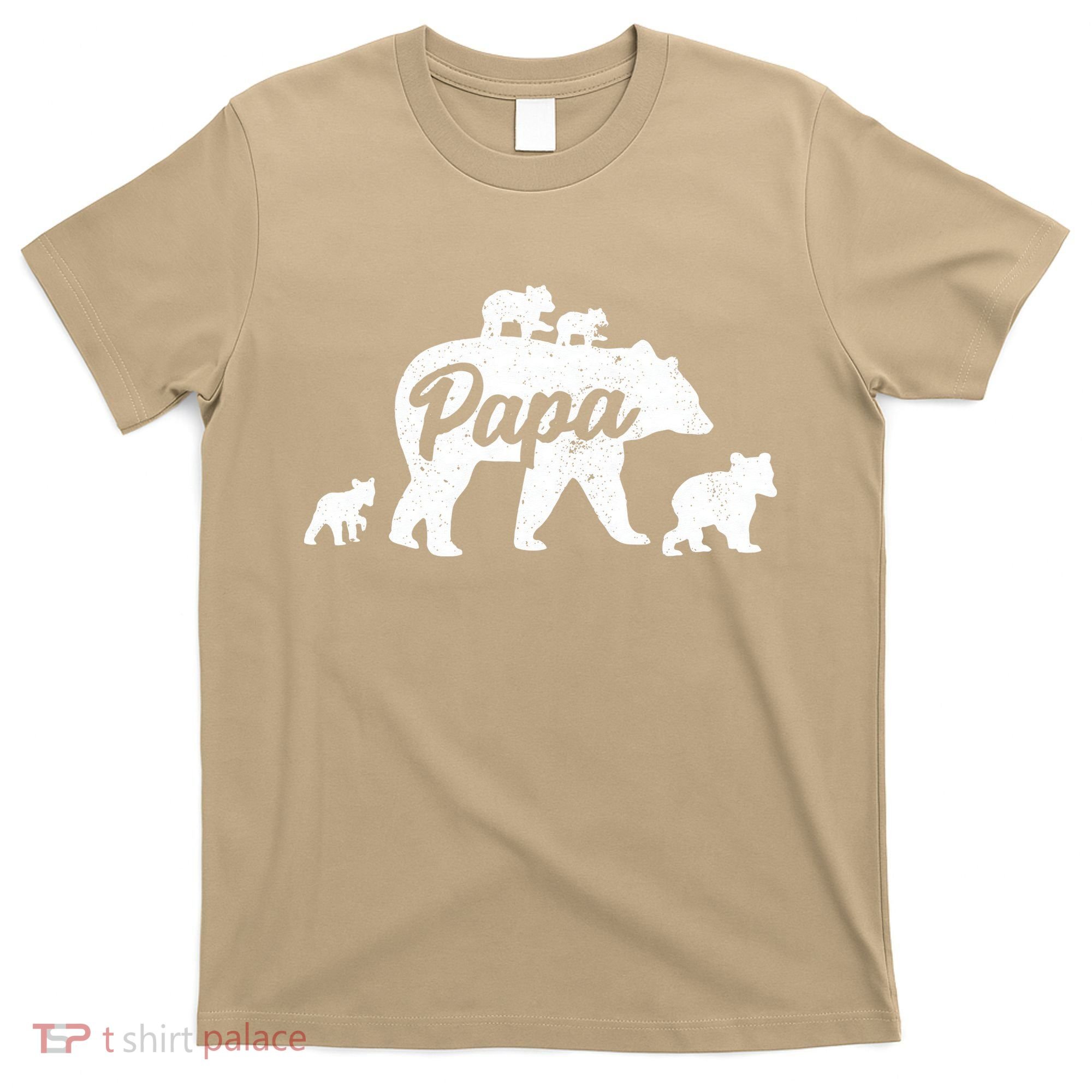 Vintage Papa Father Bear With 4 Cub Mothers Day T-Shirt
