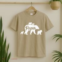 Vintage Papa Father Bear With 4 Cub Mothers Day T-Shirt thumb 2