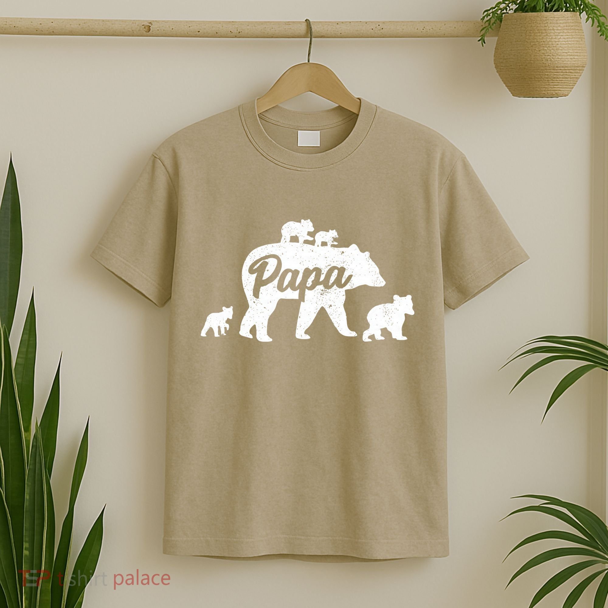 Vintage Papa Father Bear With 4 Cub Mothers Day T-Shirt