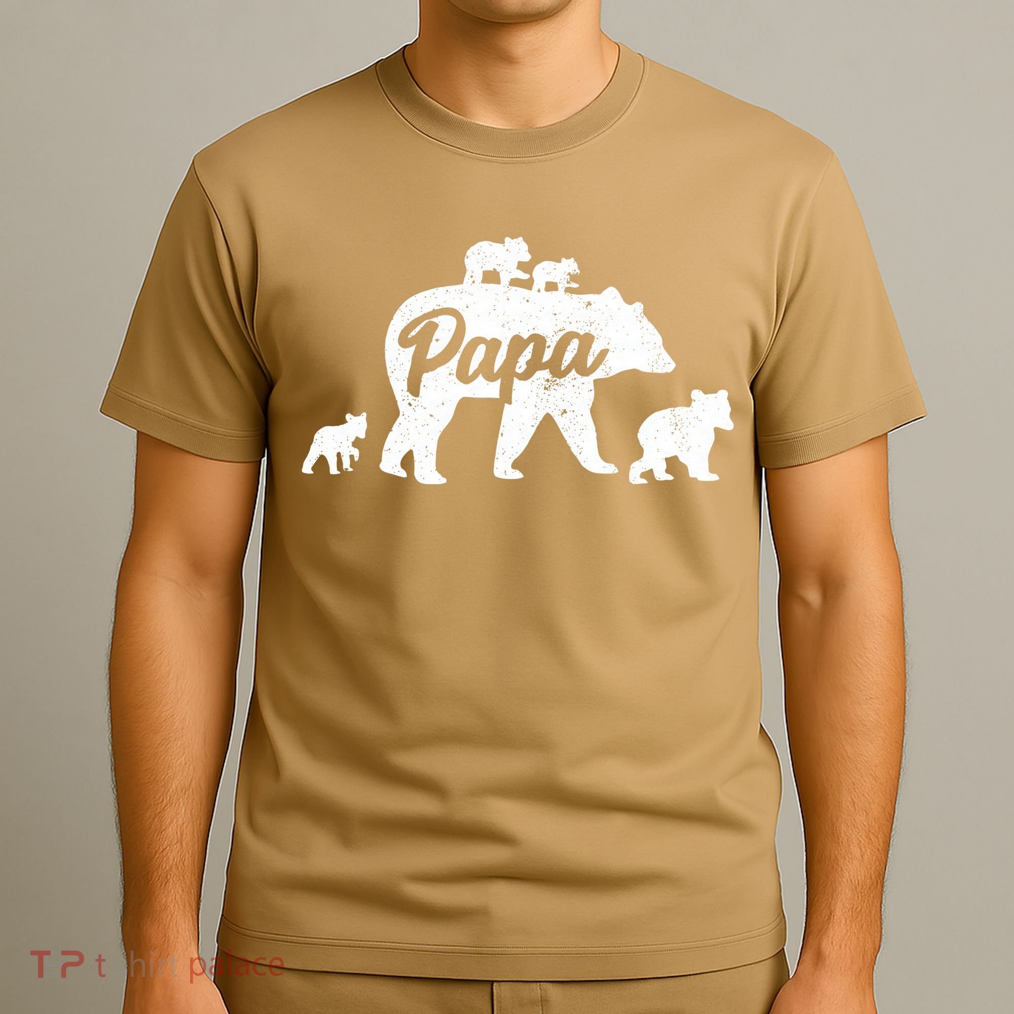 Vintage Papa Father Bear With 4 Cub Mothers Day T-Shirt