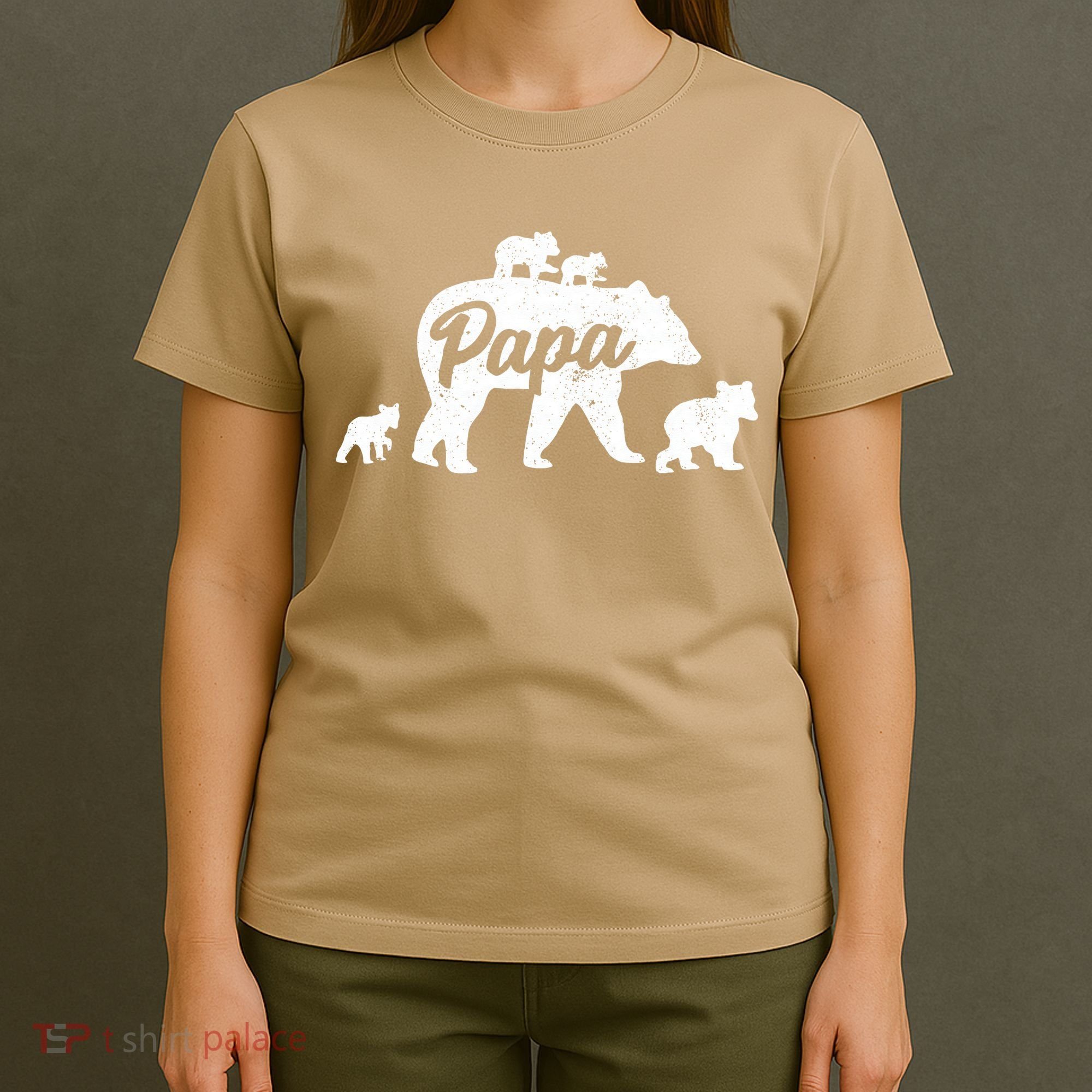 Vintage Papa Father Bear With 4 Cub Mothers Day T-Shirt