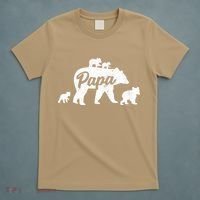 Vintage Papa Father Bear With 4 Cub Mothers Day T-Shirt thumb 5