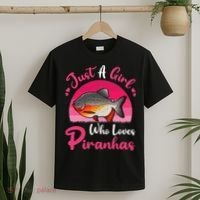 Vintage Piranha Fish Lover Just A Who Loves Piranhas T-Shirt thumb 2