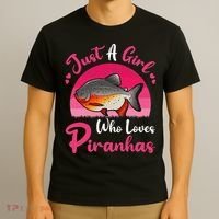 Vintage Piranha Fish Lover Just A Who Loves Piranhas T-Shirt thumb 3