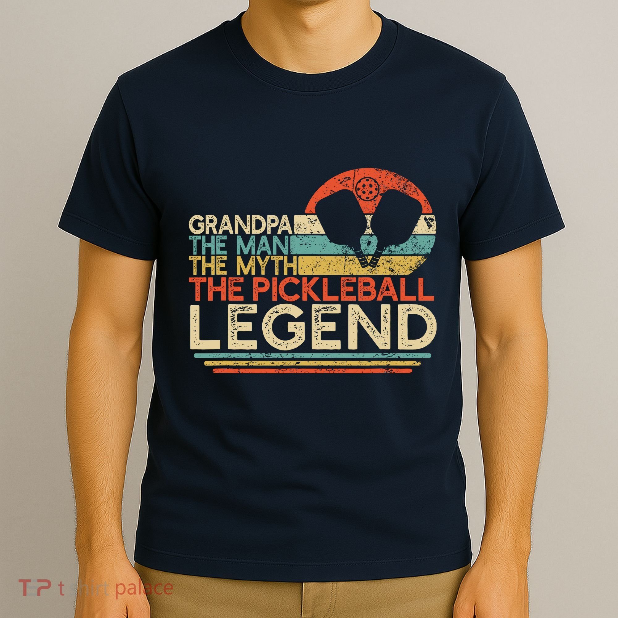 Vintage Pickleball Grandpa The Man The Myth The Legend T-Shirt