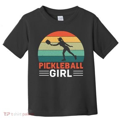 Vintage Pickleball Girl Paddle Toddler T-Shirt