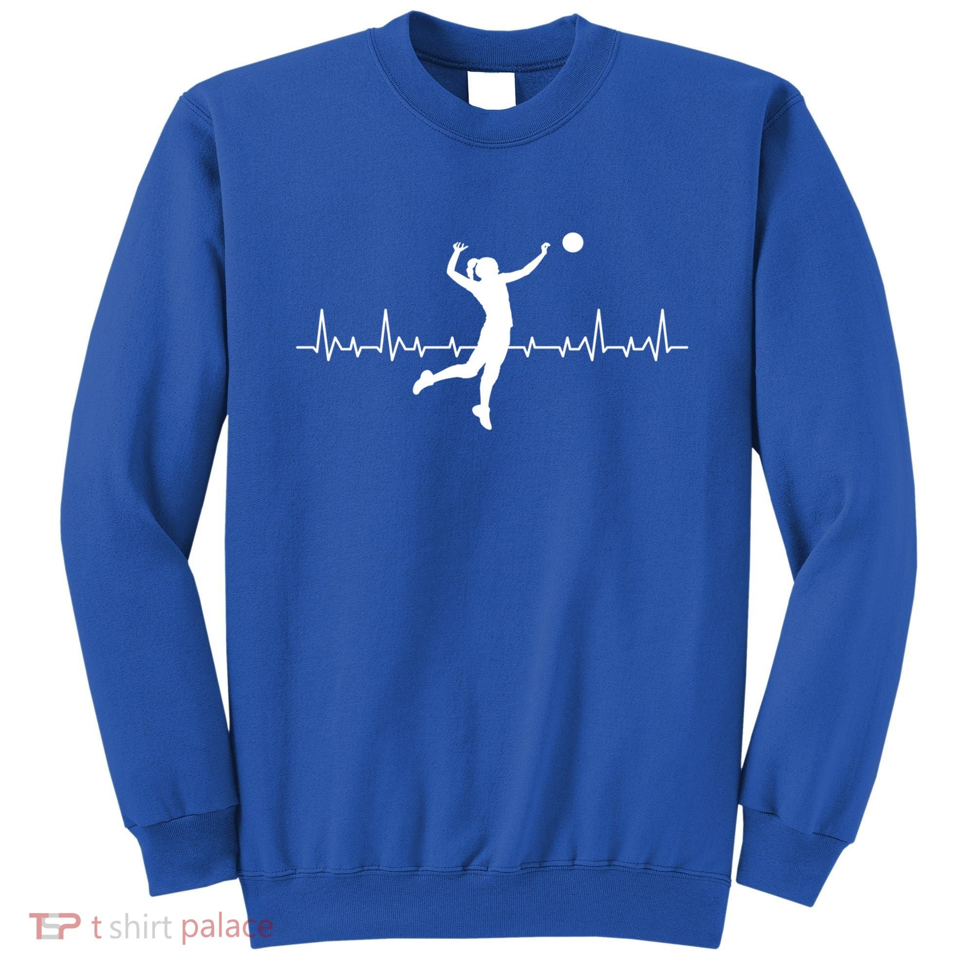 Volleyball Playing Heartbeat Volleyball Player Sport Lover Gift Sweatshirt