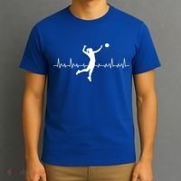 Volleyball Playing Heartbeat Volleyball Player Sport Lover Gift T-Shirt thumb 3