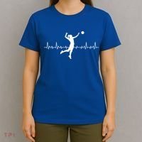 Volleyball Playing Heartbeat Volleyball Player Sport Lover Gift T-Shirt thumb 4